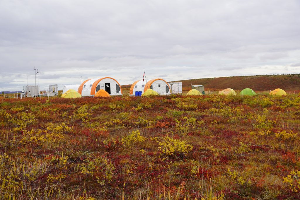 Research Station in Trail Valley Creek underneath cloudy skies